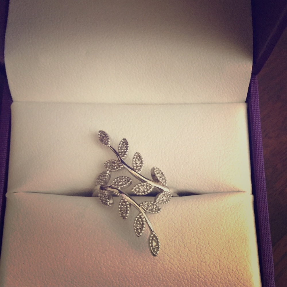 Sterling Silver Ring w/diamonds